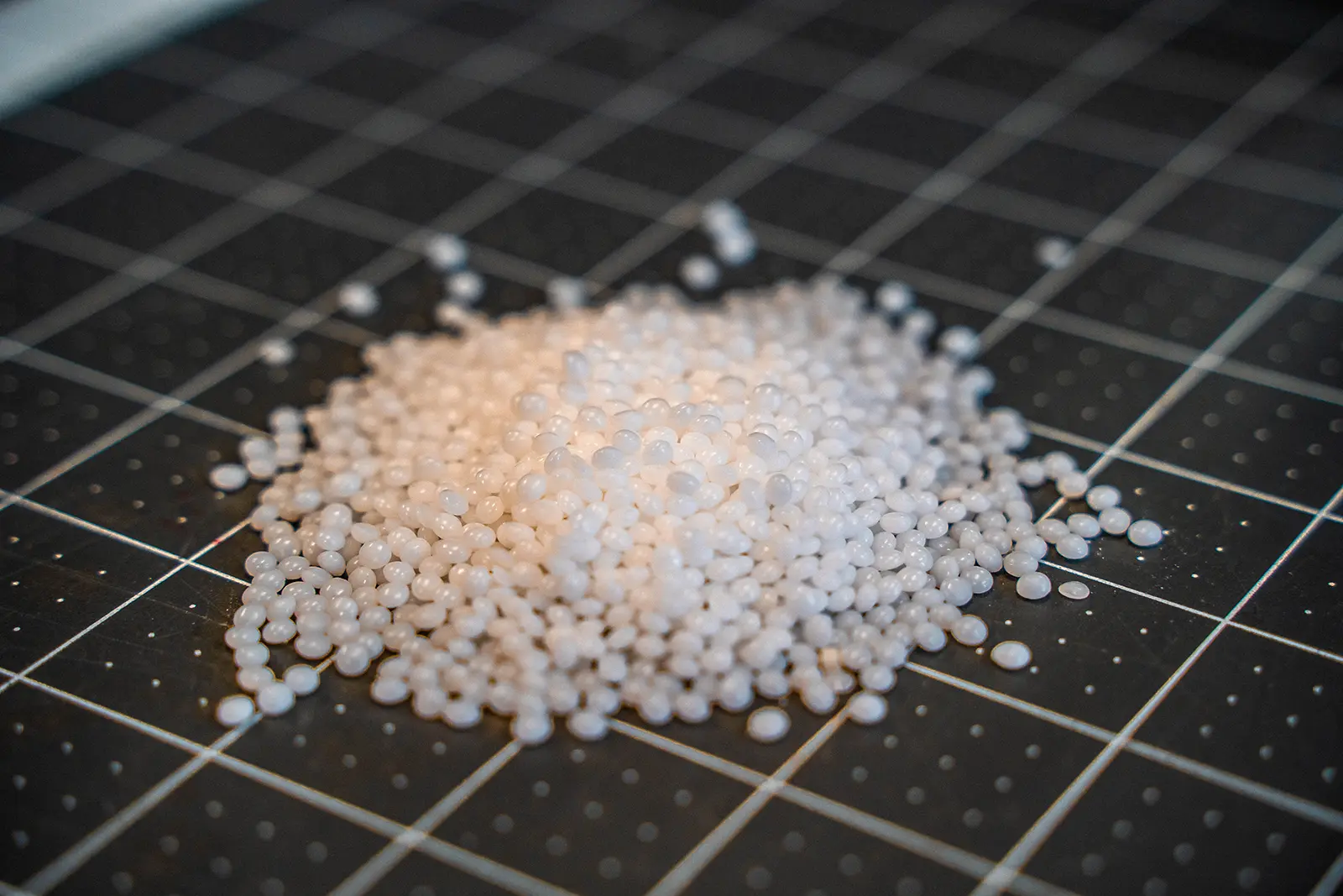 Colorful plastic pellets